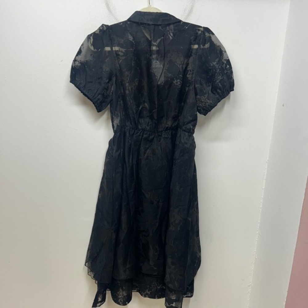 NWT Disturbia Spectre Layered Midi Shirt Dress Black Burnout Floral US 6 - Picture 9 of 14
